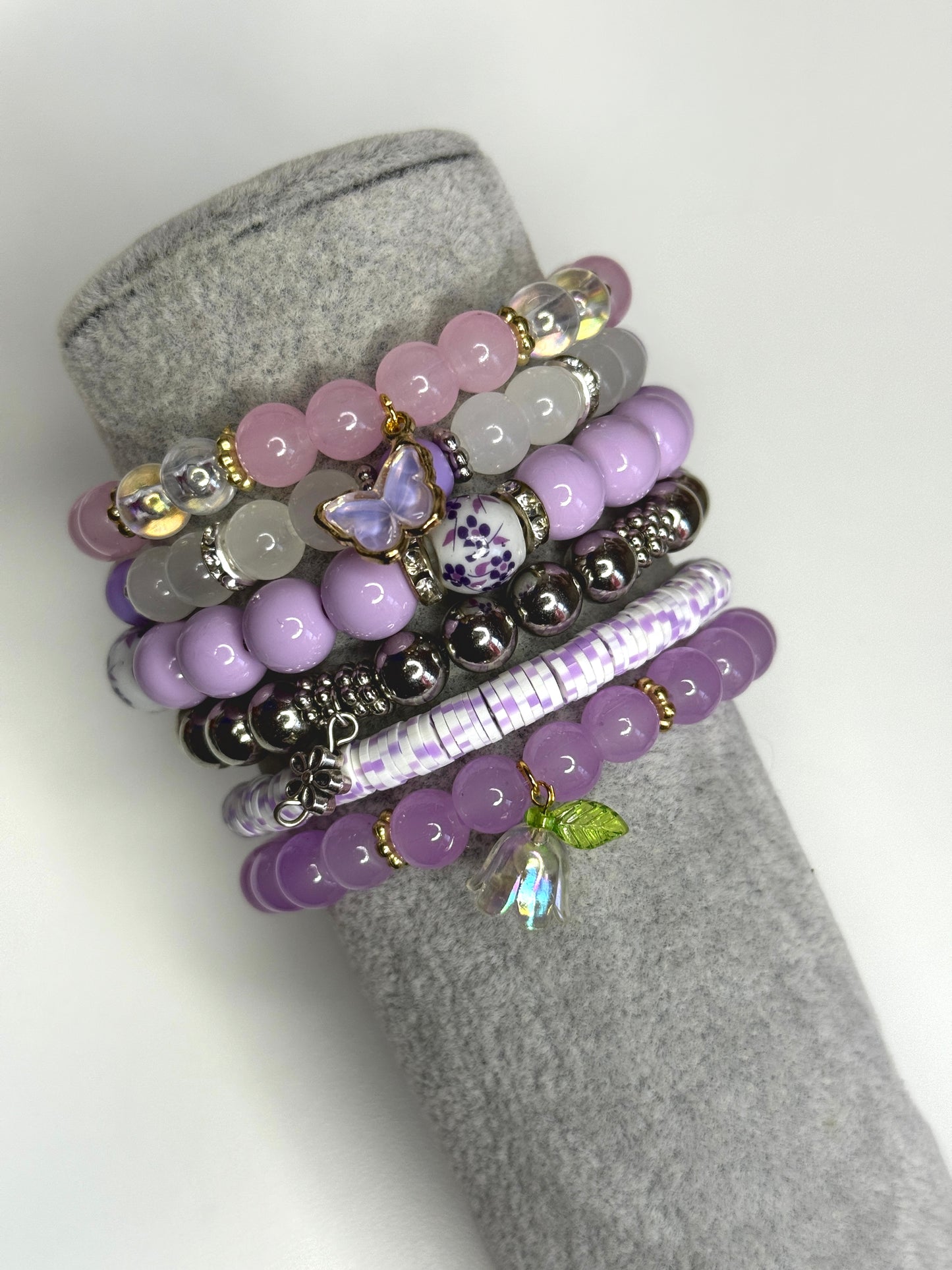 !LIMITED EDITION! Purple lilies stack (6 piece)