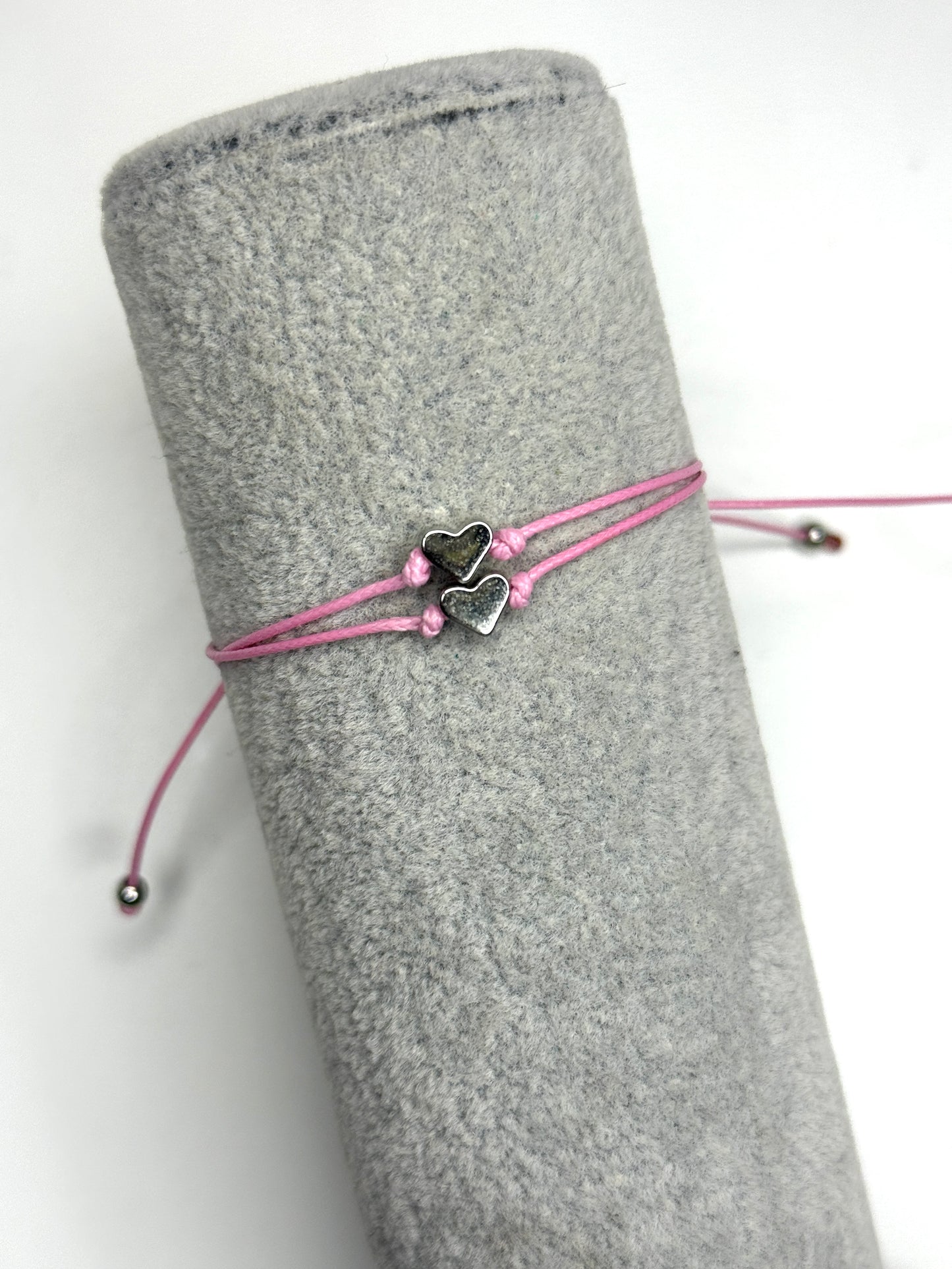 Pink heartstrings adjustable bracelet (1 piece)