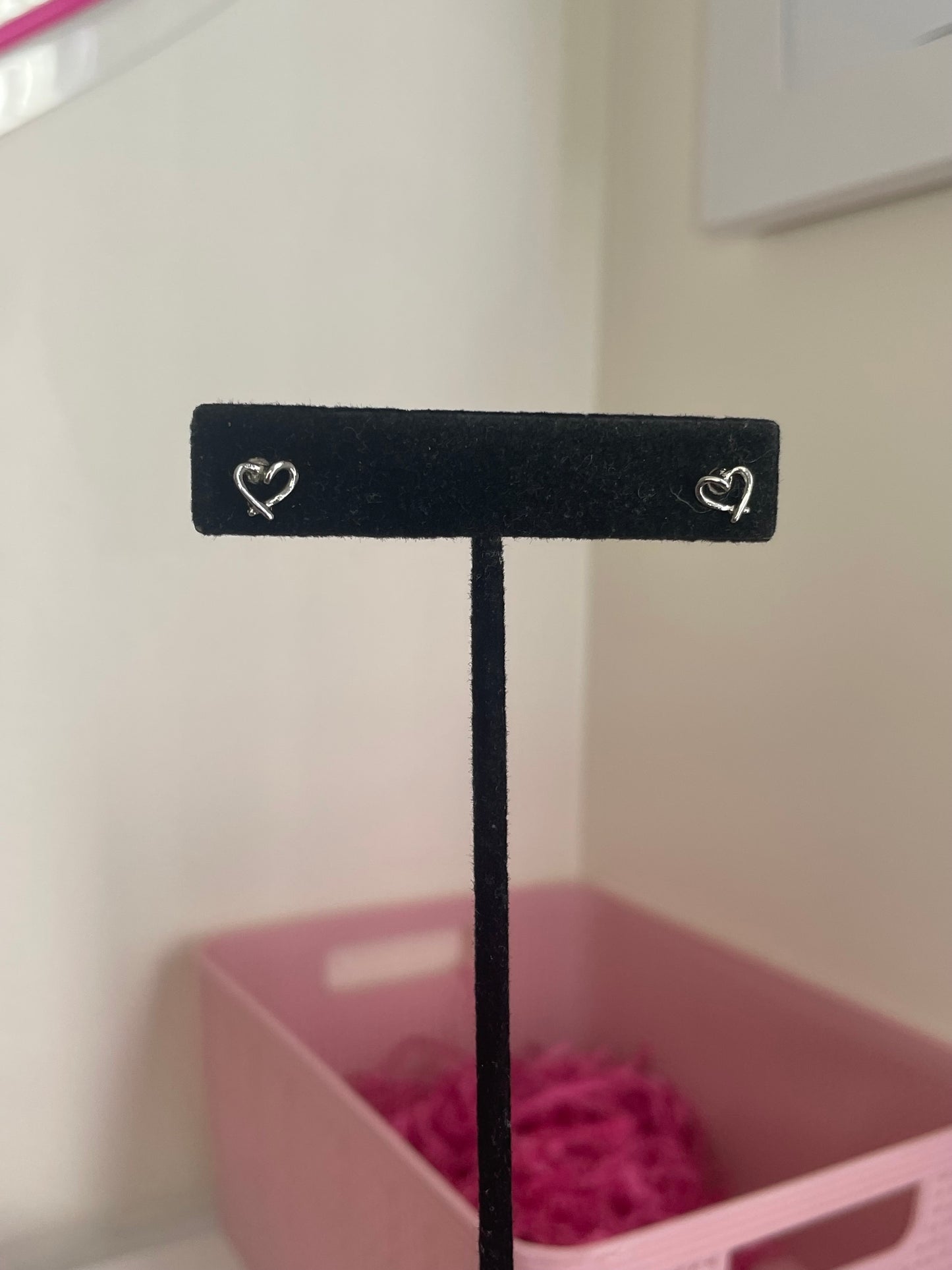 Silver heart earrings