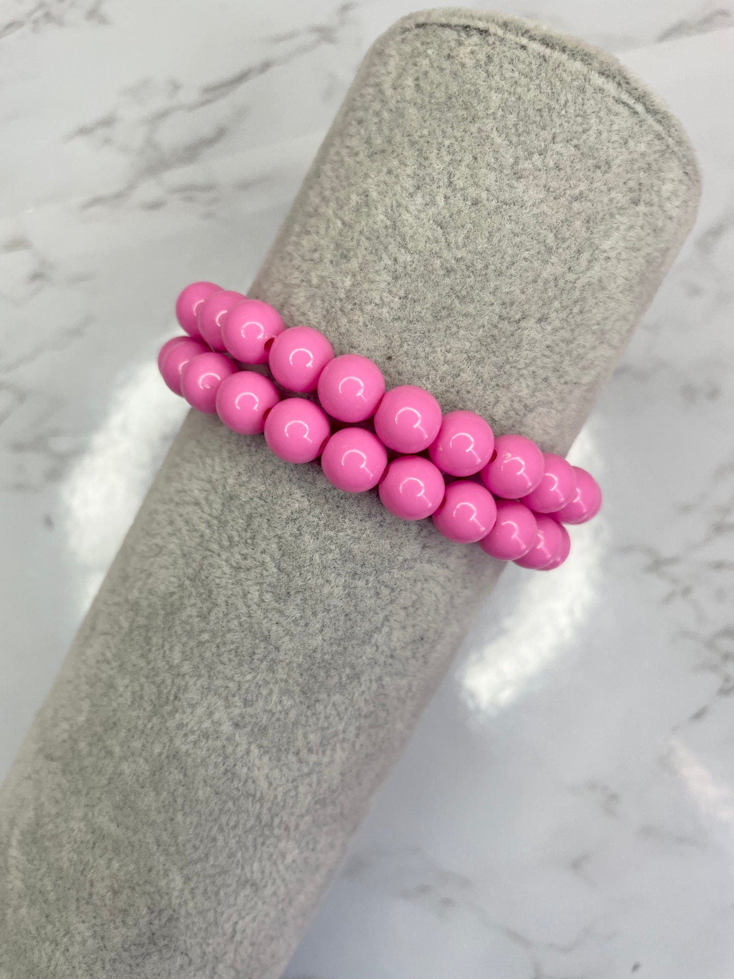 Raspberry basic beaded bracelet (1 piece)