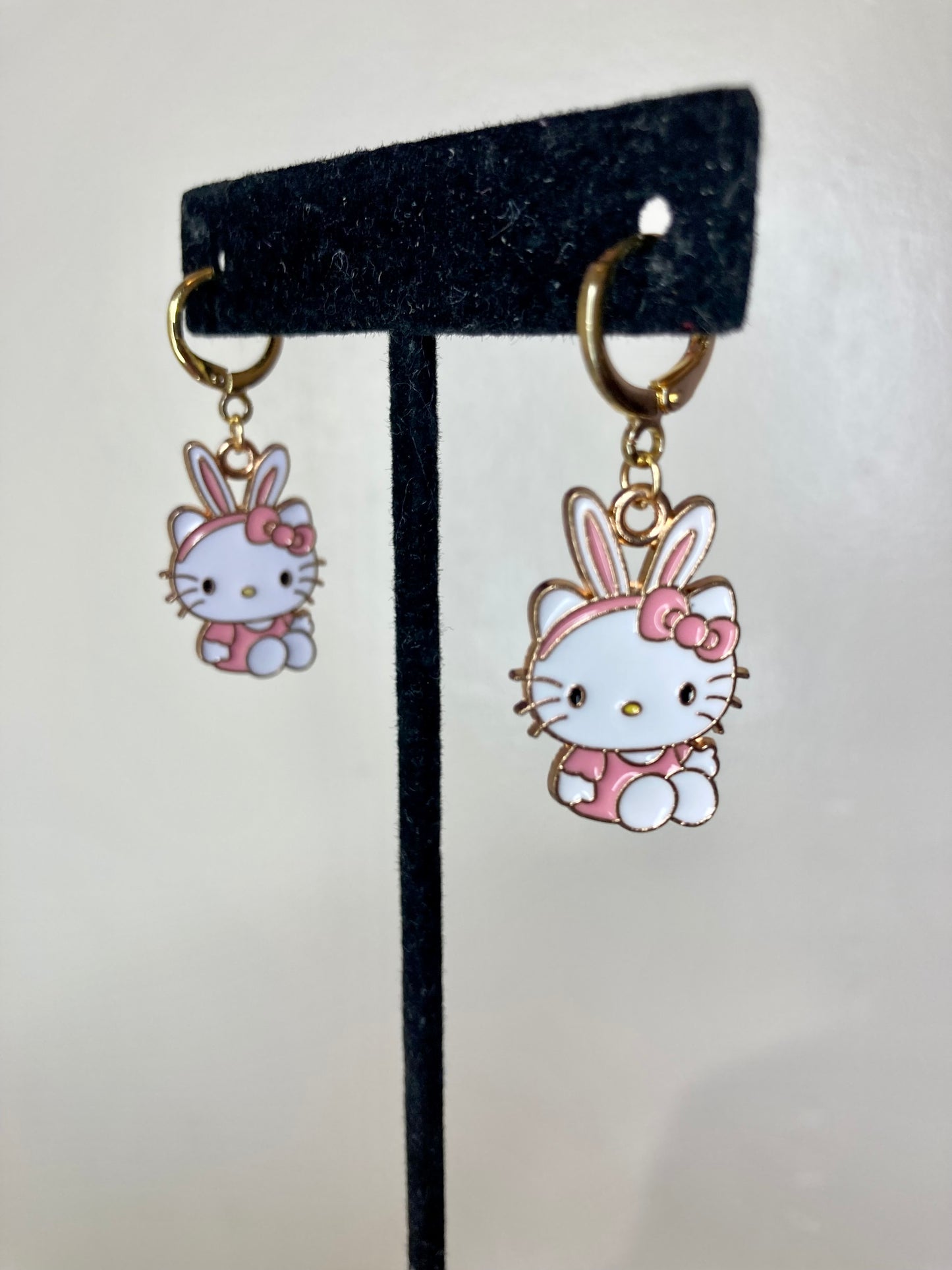 Hello kitty Bunny ears mini hoop earrings