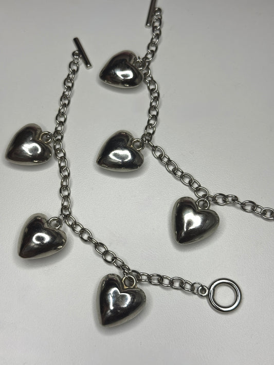Locked heart charm bracelet (1 piece)