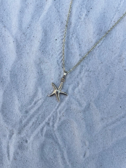 Gold starfish necklace