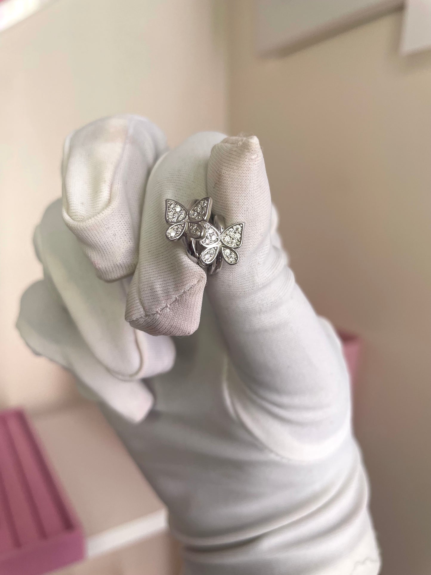 Butterfly field mini hoop earrings
