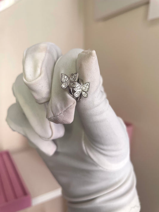 Butterfly field mini hoop earrings