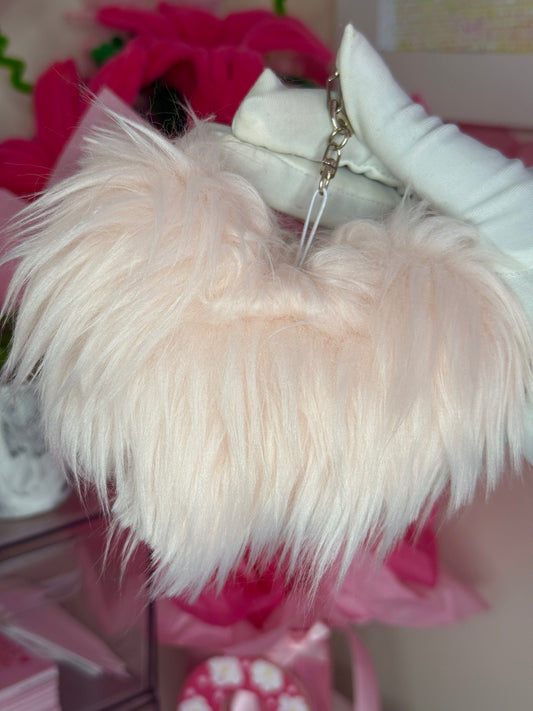 Fur heart keychain