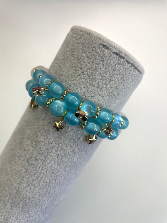 Golden dangling stars (1 piece)