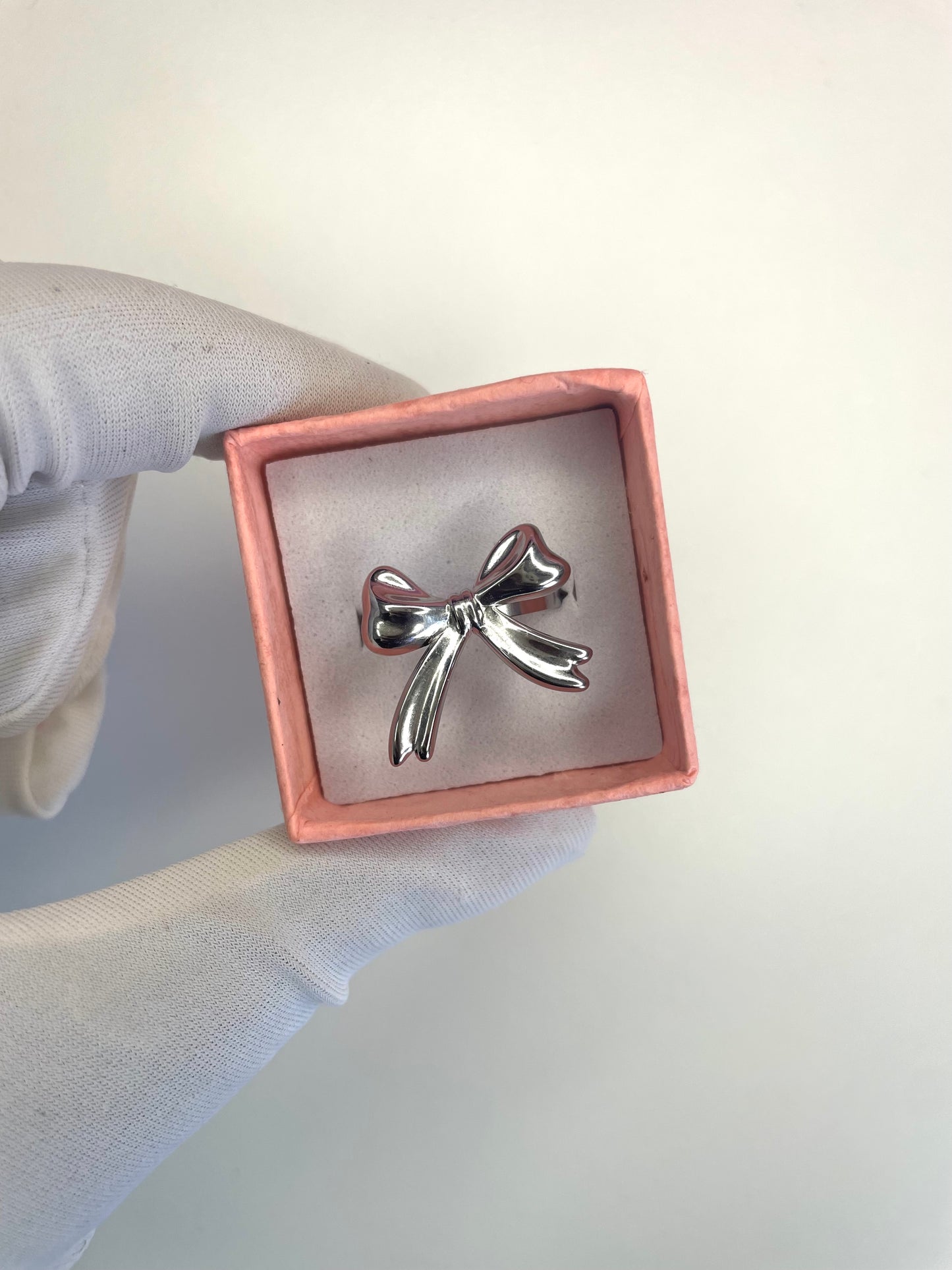 Silver bow ring (Adjustable)