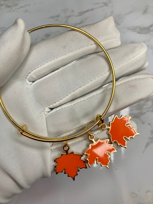 Orange falling leaves bangle