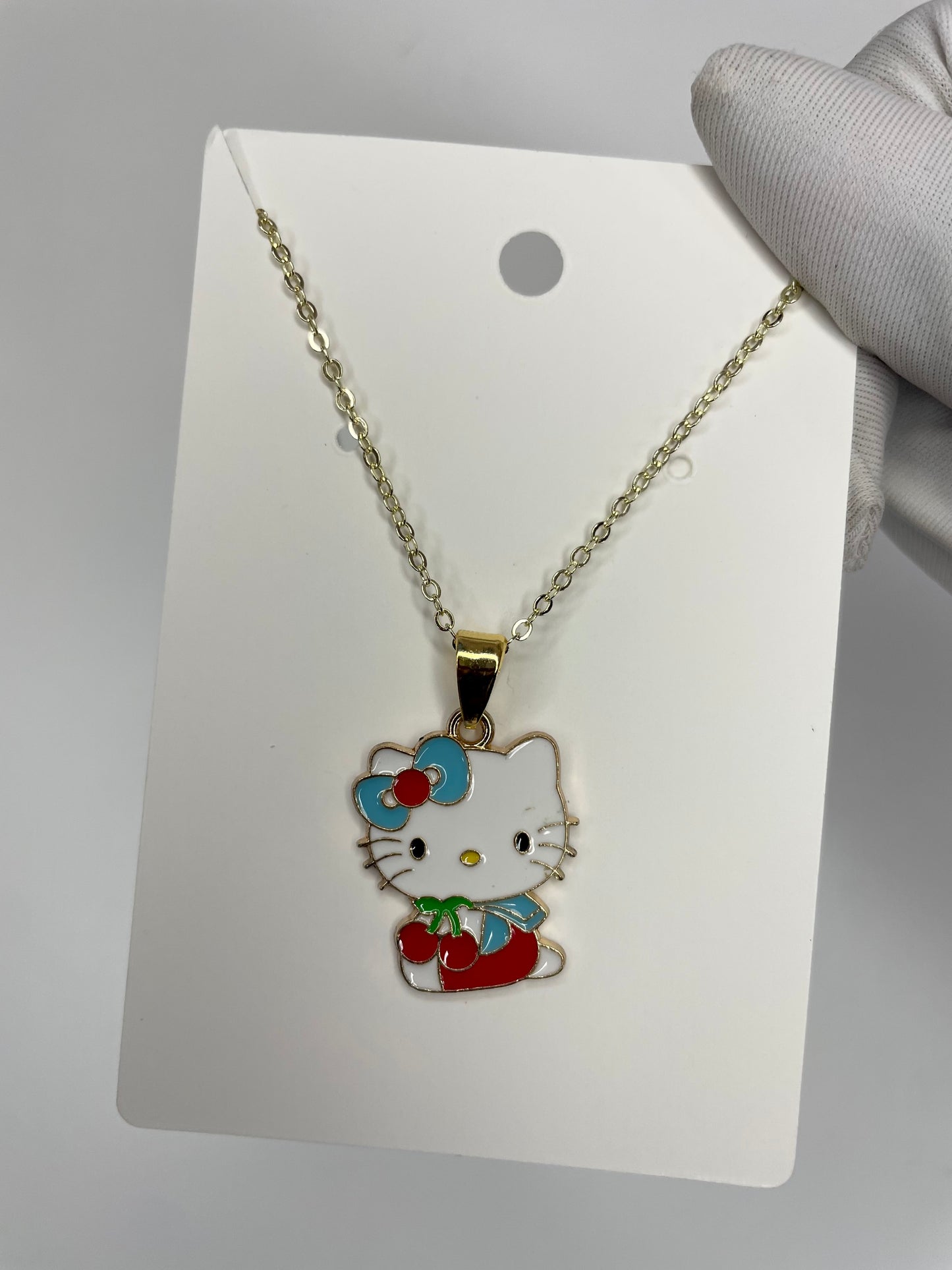 Cherry hello kitty necklace