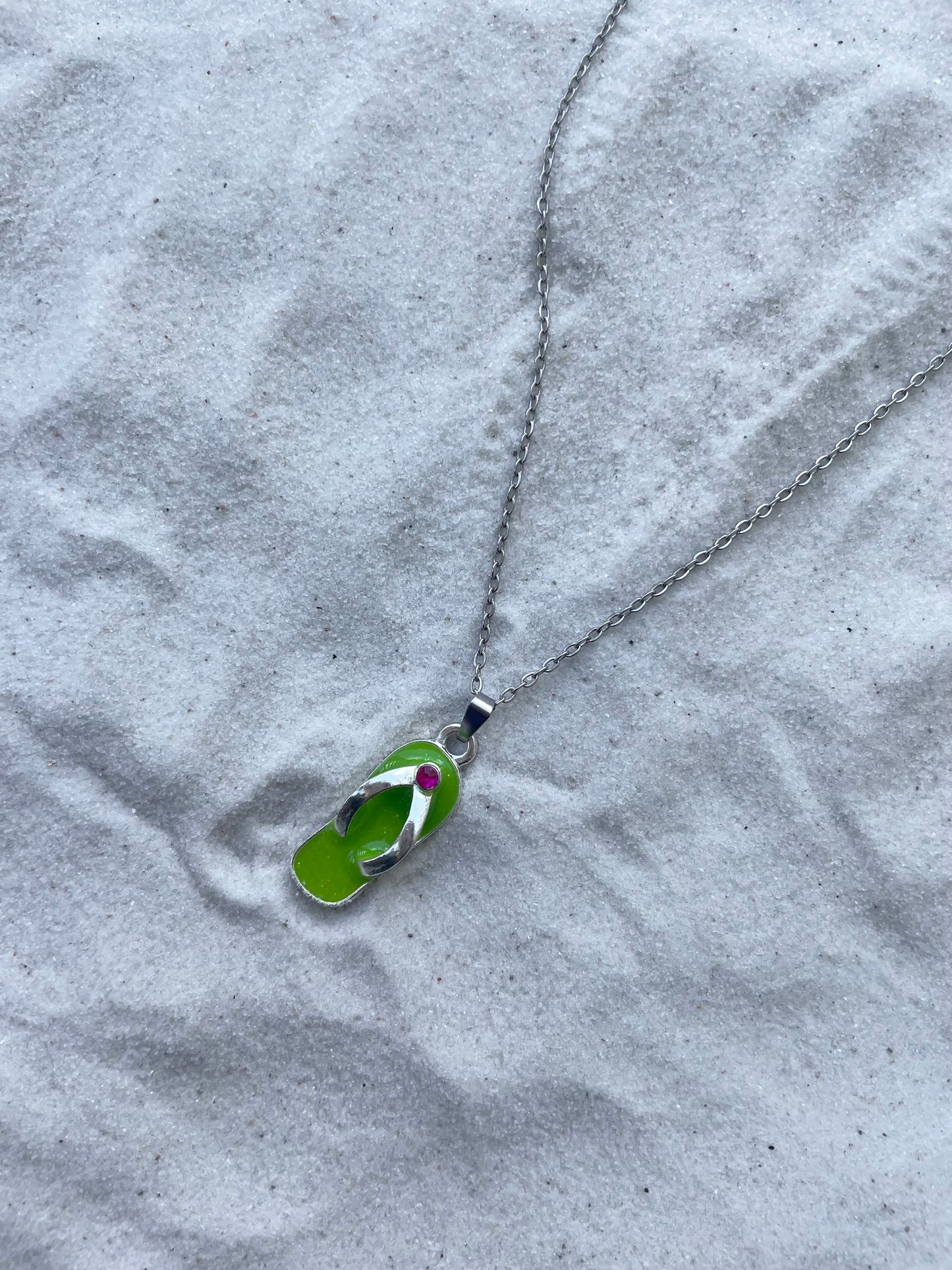 Green flip flop necklace