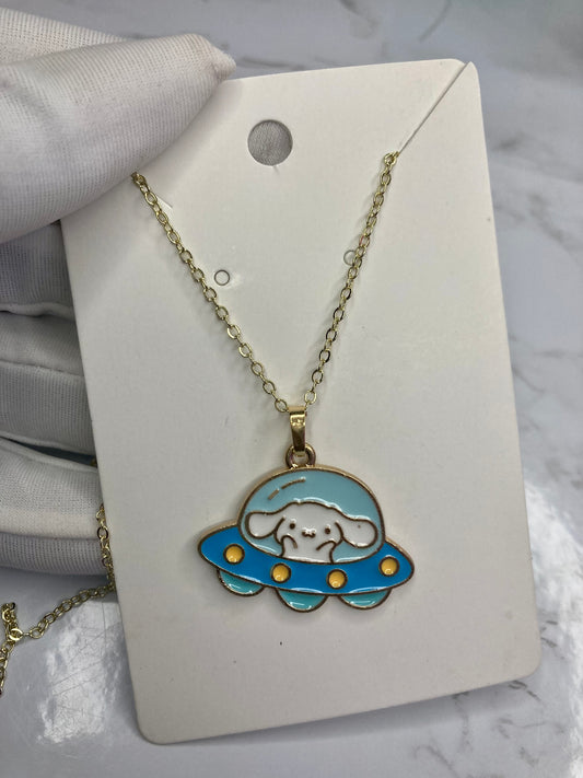 UFO Cinnamon roll necklace