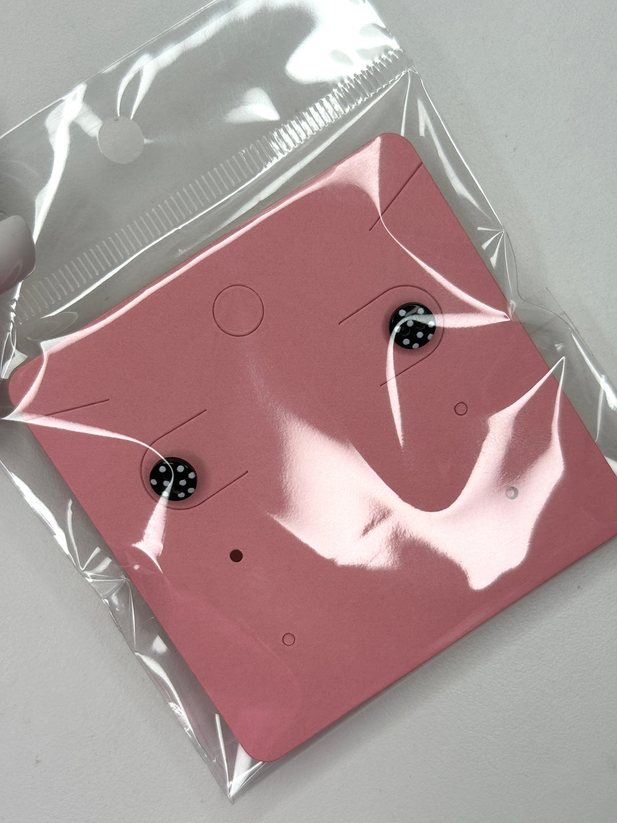Black & white polka dot button earrings