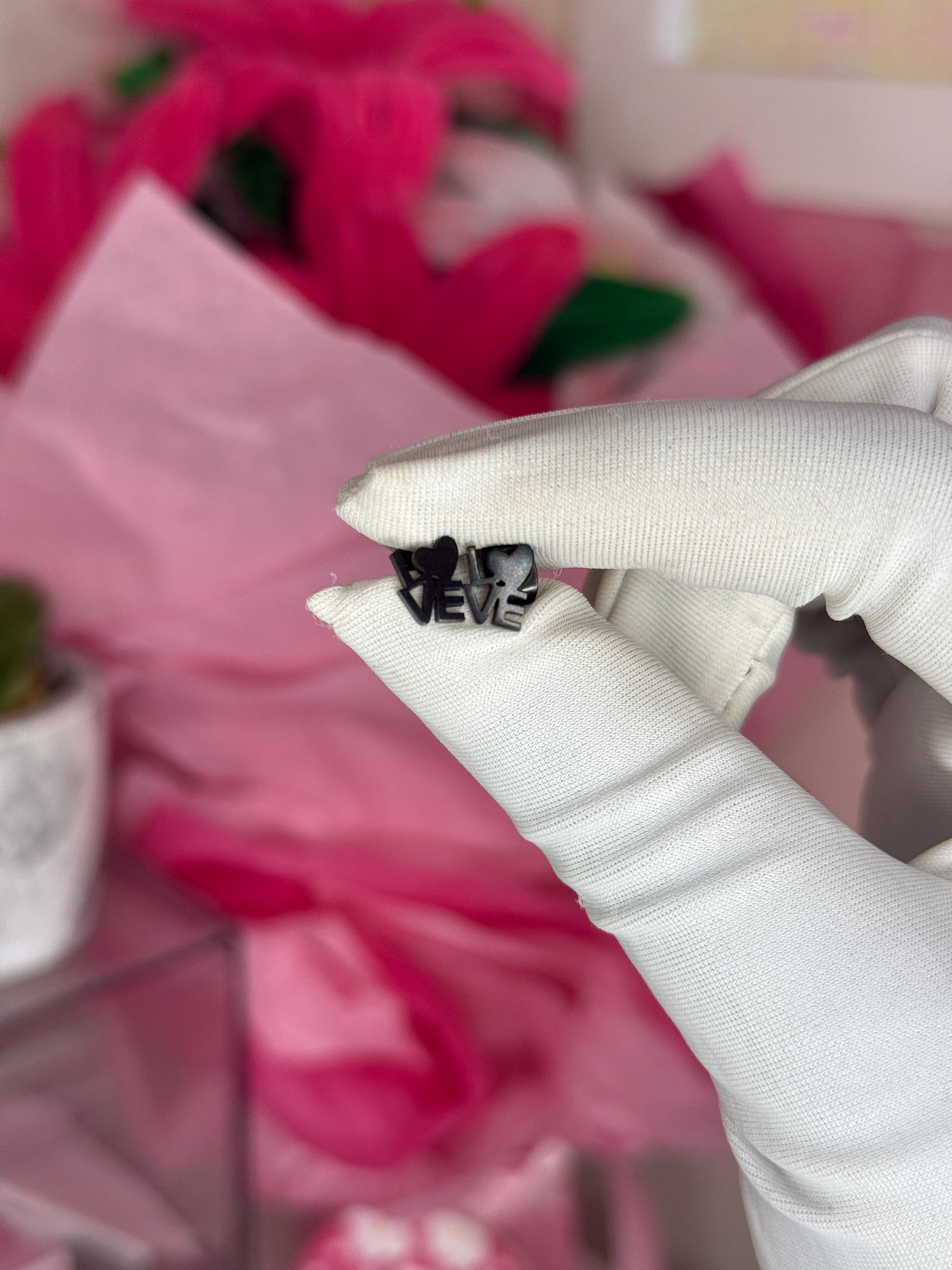 Black L.O.V.E earrings
