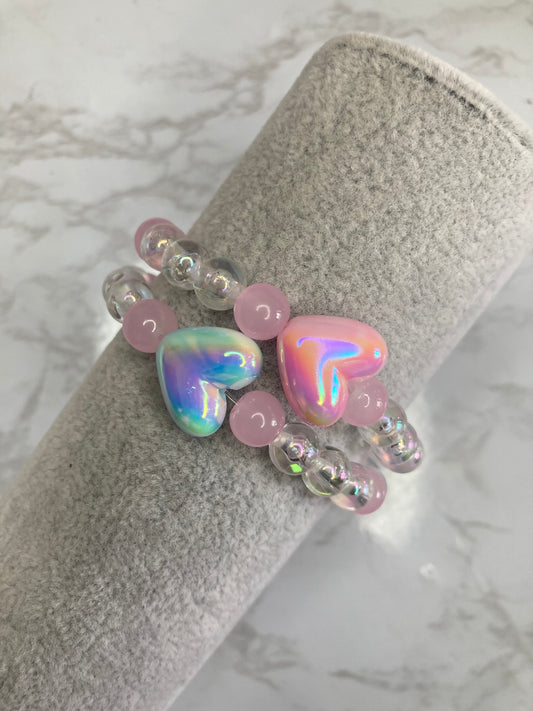 Iridescent hearts ( 1 piece)