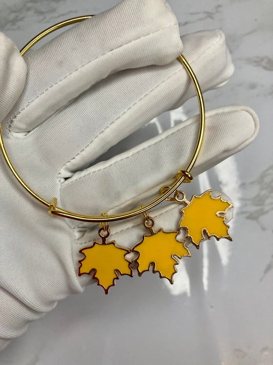 Yellow falling leaves bangle