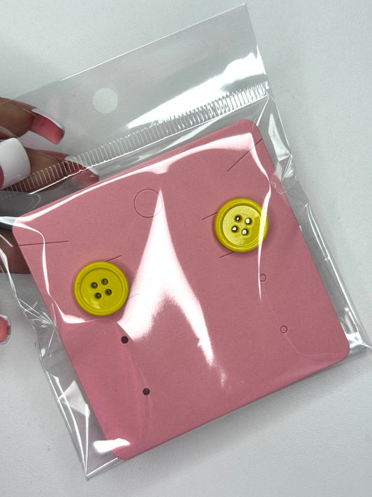 Yellow button earrings
